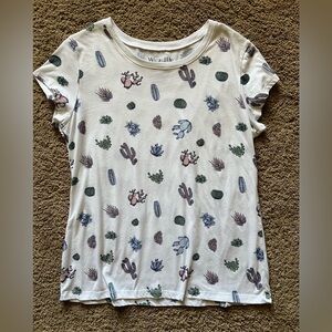 Cactus print T-Shirt Womens White - XXXL